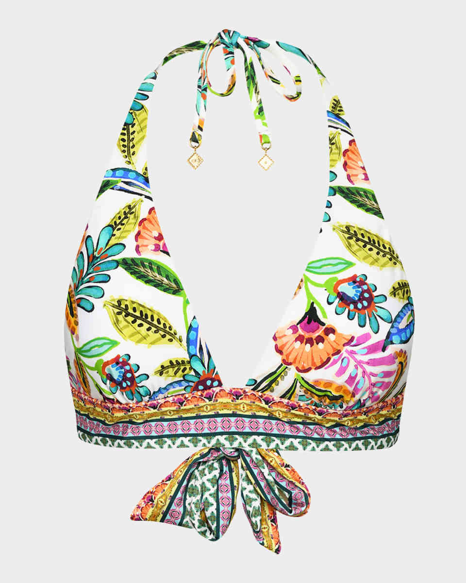 Jungle Banded Halter Bikini Top